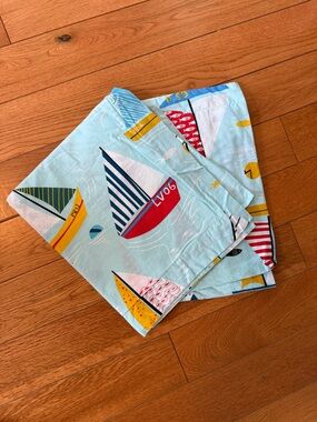 The Company Store Light Blue Nautical Sailboat Pillowcase Set